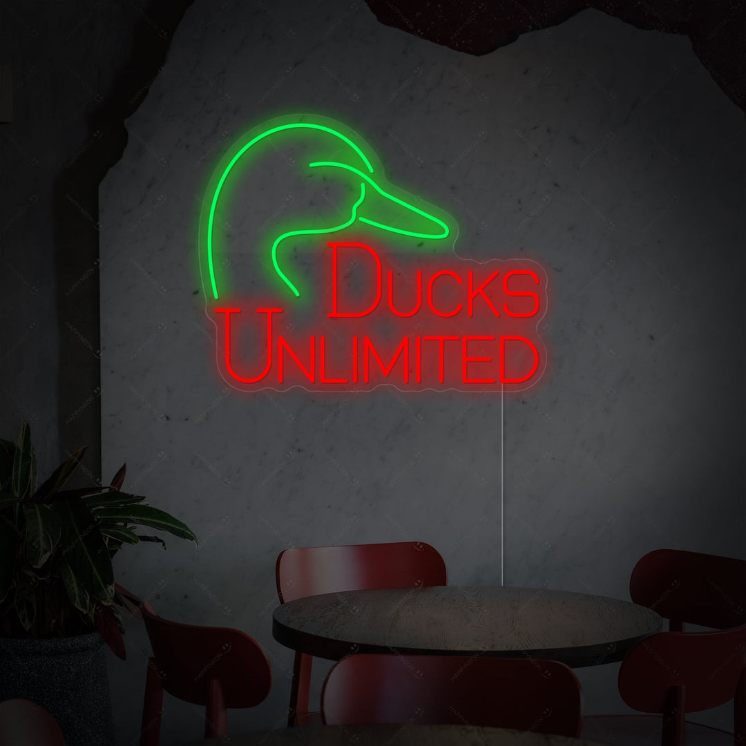 "Ducks Unlimited" Neonskylt