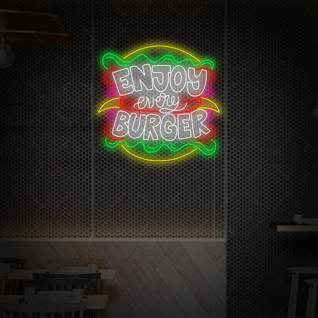 "Enjoy Every Burger" Neonskylt