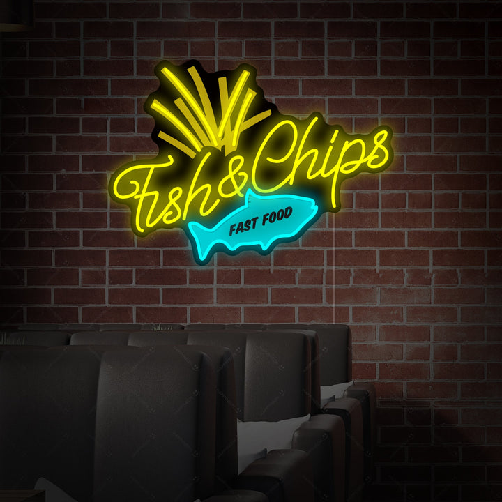 "Fish & Chips" Neonskylt