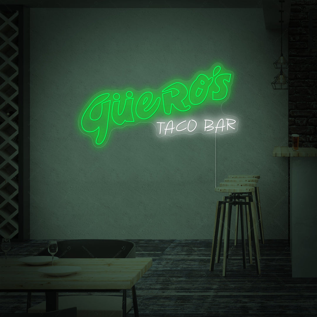 "Güero's Taco Bar" Neonskylt