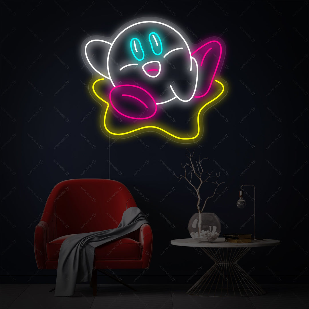 "Spelkaraktär Kirby" Neonskylt