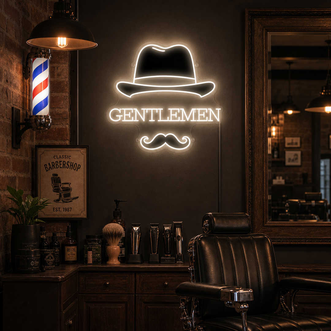 "Gentlemen" Neonskylt