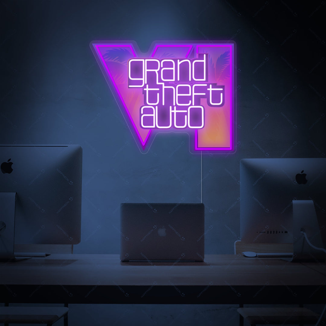 "Grand Theft Auto" Neonskylt