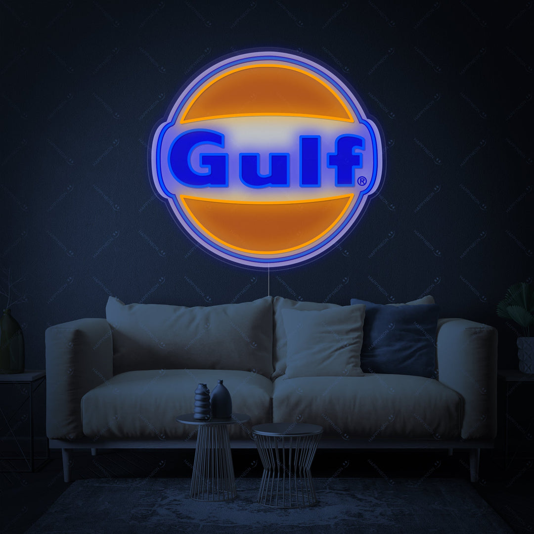 "Gulf Bensin" Neonskylt