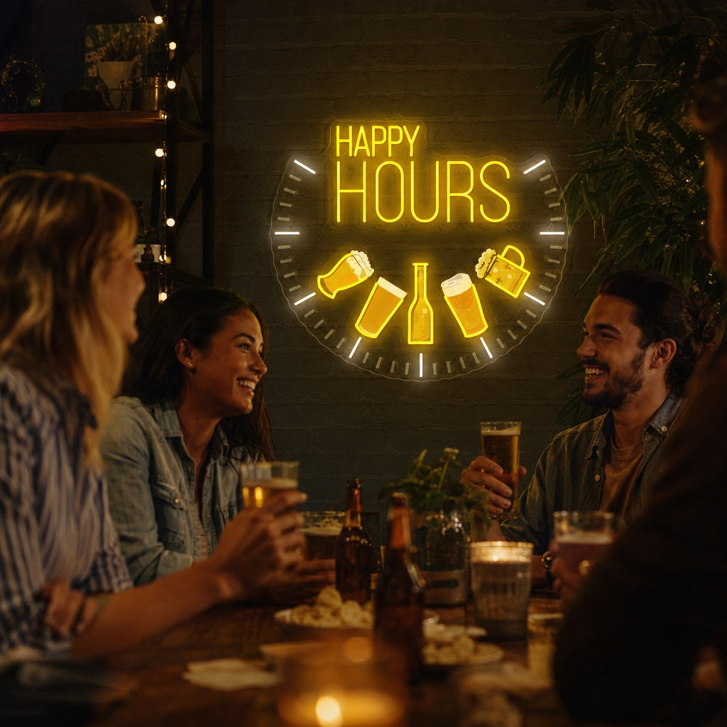 "Happy Hours" Neonskylt
