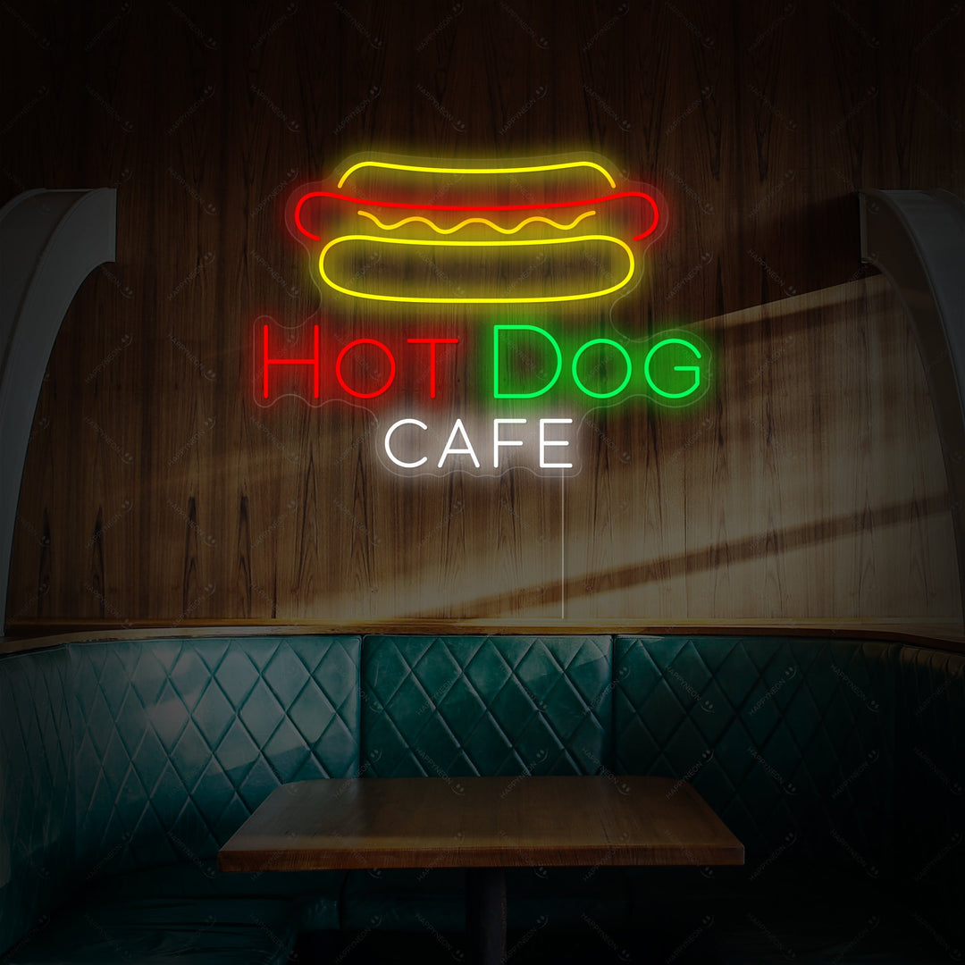 "Hotdog Cafe" Neonskylt