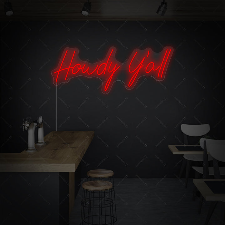 "Howdy Y'all" Neonskylt