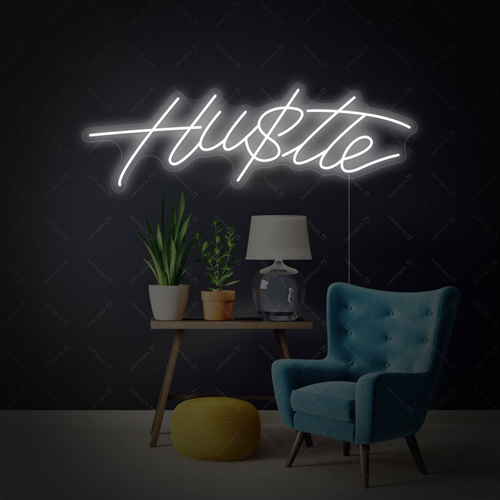 "Hustle" Neonskylt