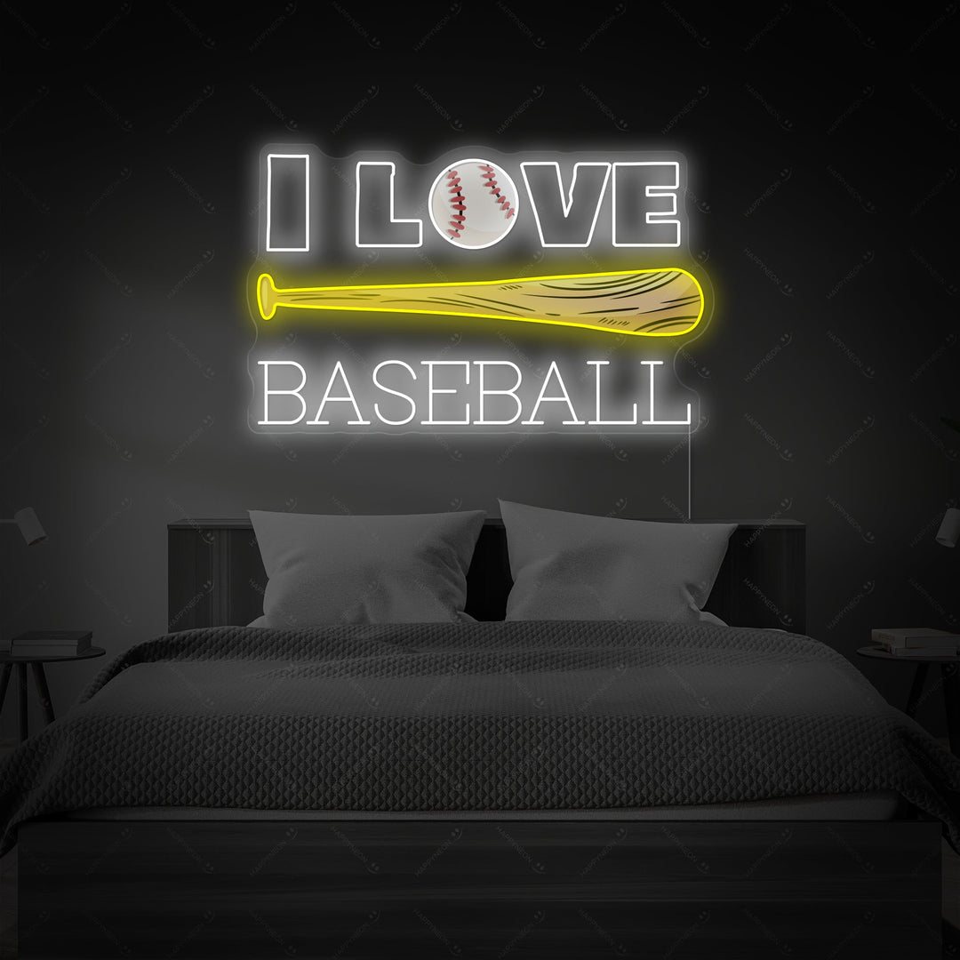 "I Love Baseball" Neonskylt