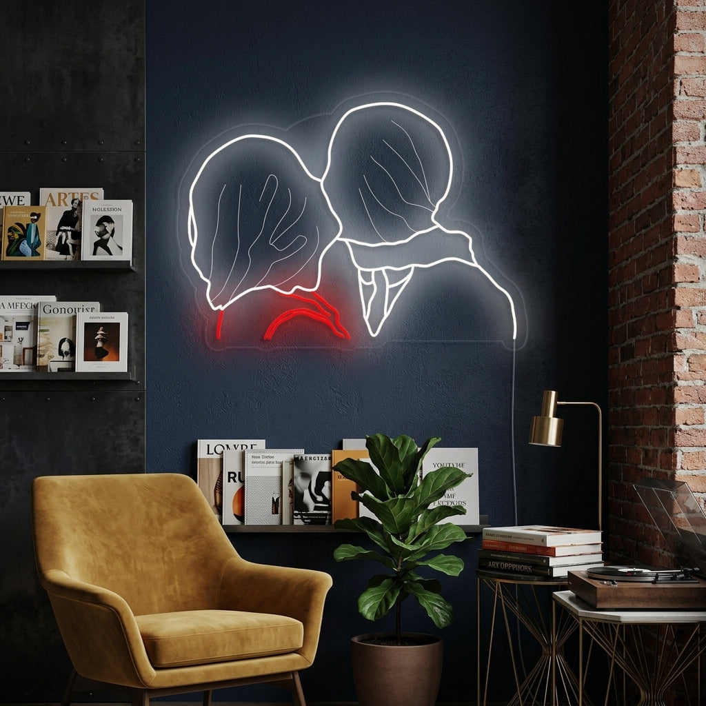 "De Älskande Rene Magritte" Neonskylt