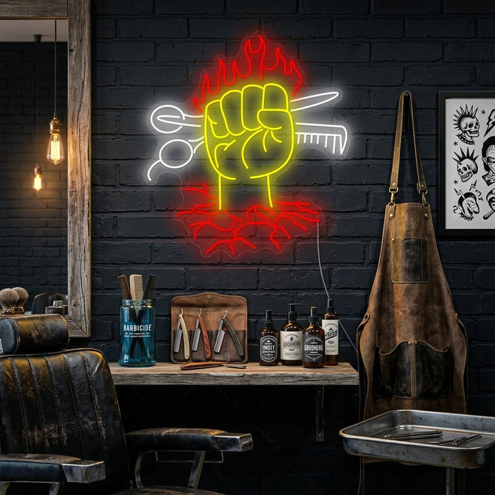 "Hår skönhetssalong" Neonskylt