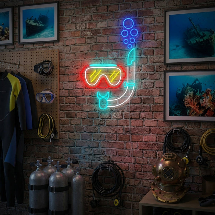 "Dykning Snorkel Mask" Neonskylt