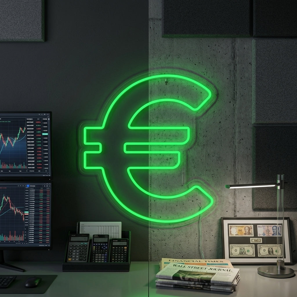 "Symbol För Euro" Neonskylt