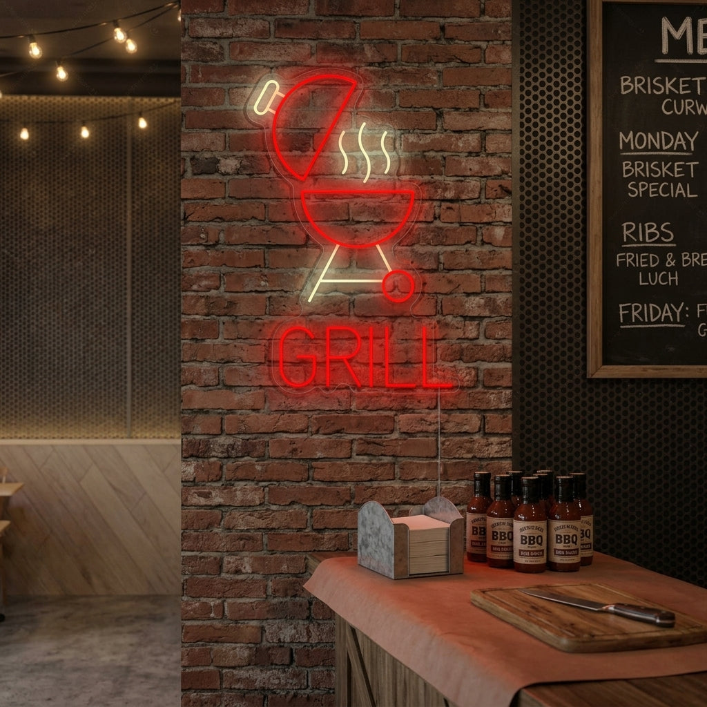 "BBQ Grill" Neonskylt