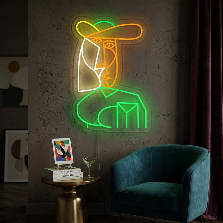 "Byst Av Kvinna Pablo Picasso" Neonskylt