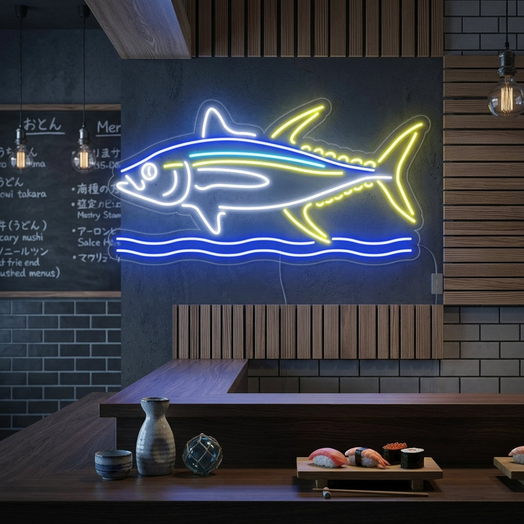 "Stor Fisk" Neonskylt
