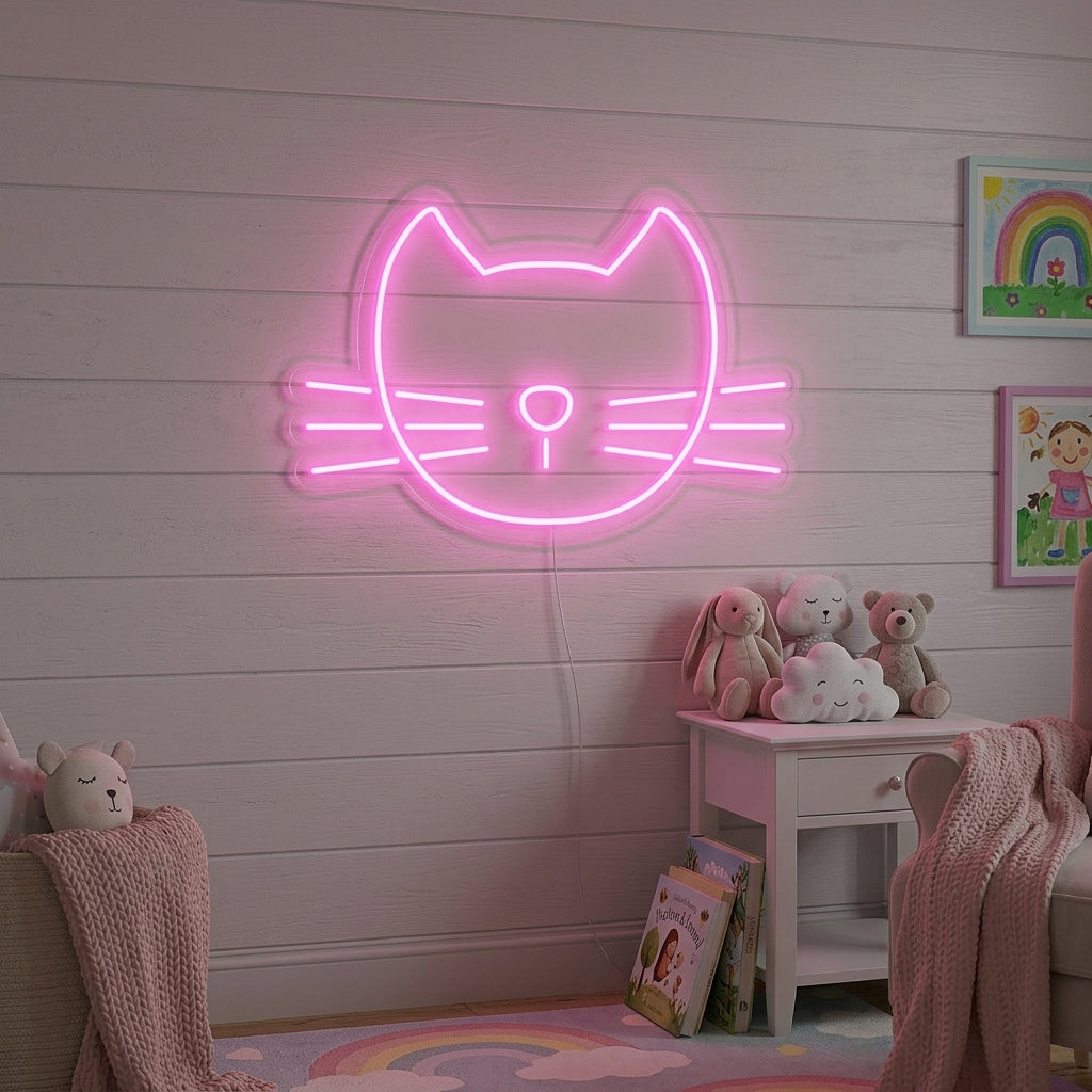 "Söt rosa katt" Neonskylt