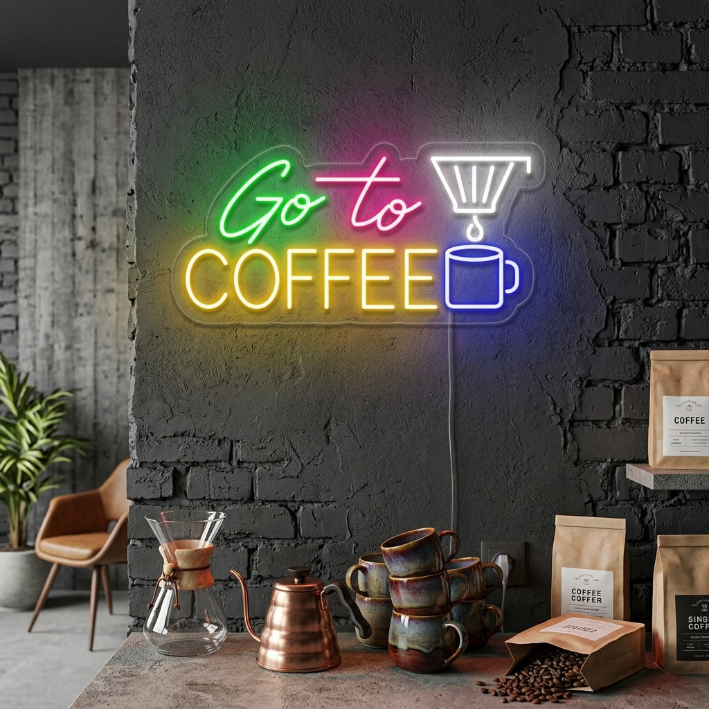 "Go To Coffee" Neonskylt