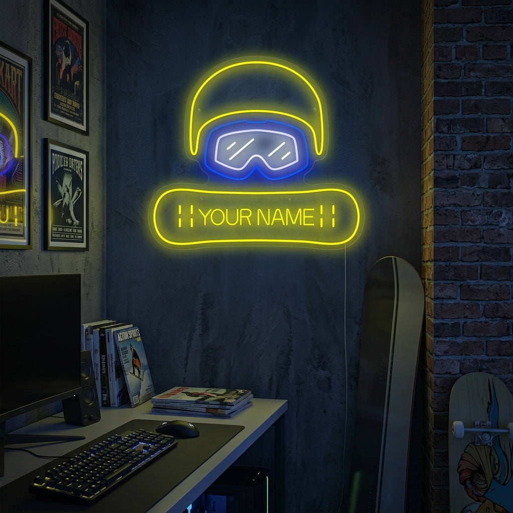 "Anpassad Snowboard" Neonskylt
