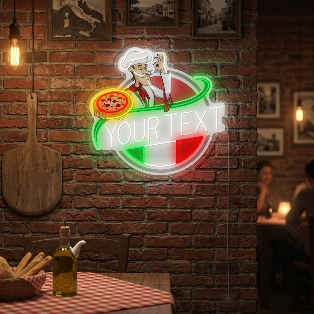 "Anpassad italiensk restauranglogotyp" Neonskylt