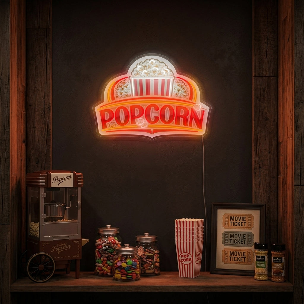 "popcorn" Neonskylt