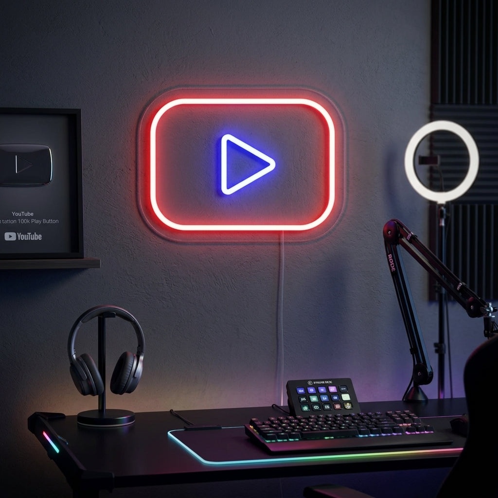 "Youtube-Logotyp" Neonskylt
