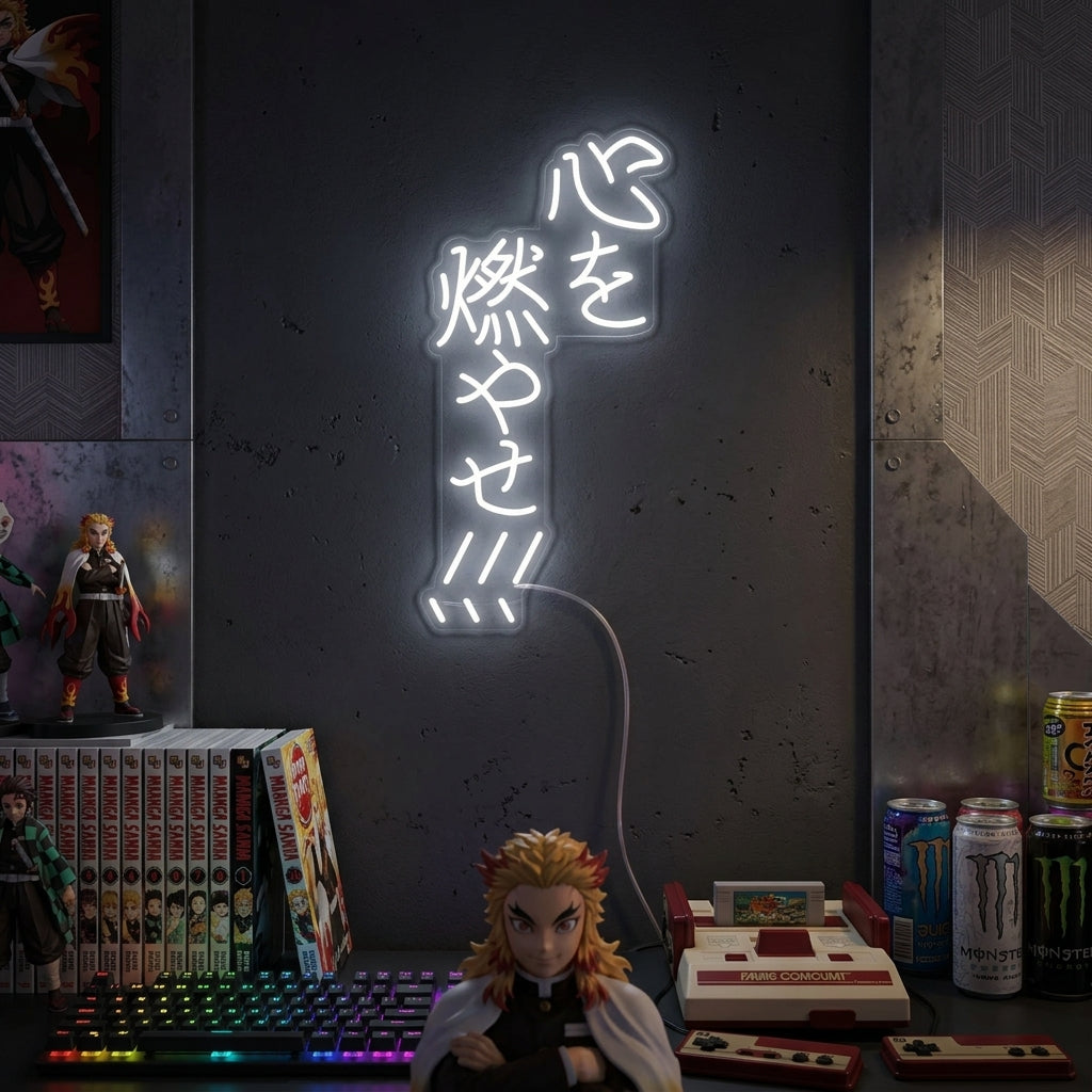 "Burn Your Heart Anime" Neonskylt