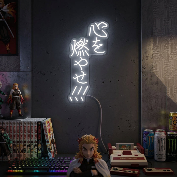 "Burn Your Heart Anime" Neonskylt