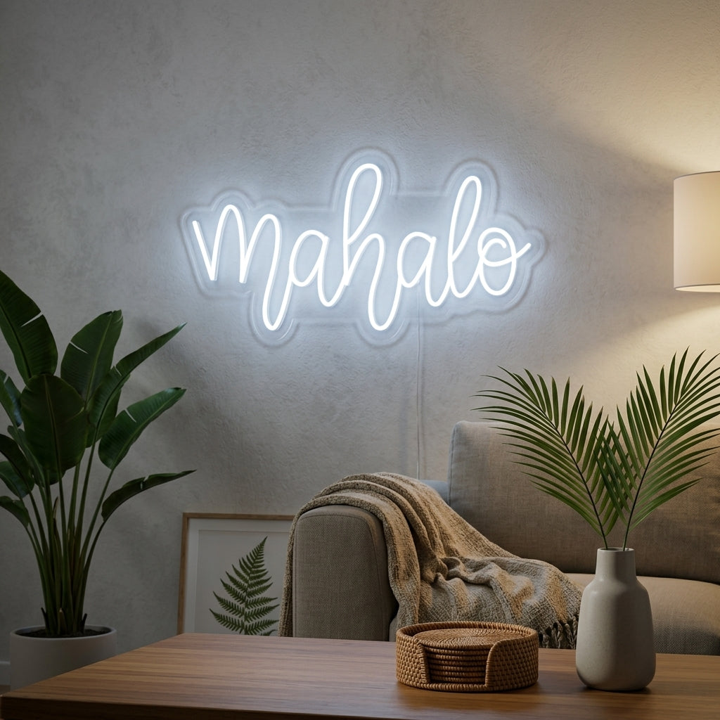 "Mahalo Hawaiian Thank You" Neonskylt