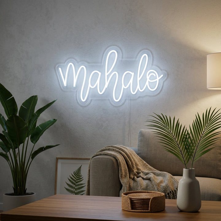 "Mahalo Hawaiian Thank You" Neonskylt