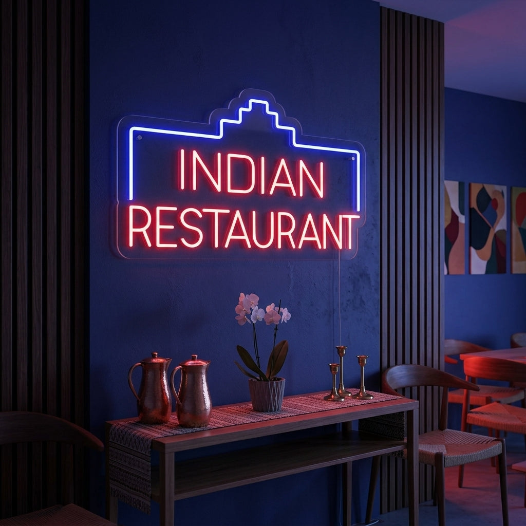 "INDIAN RESTAURANT" Neonskylt