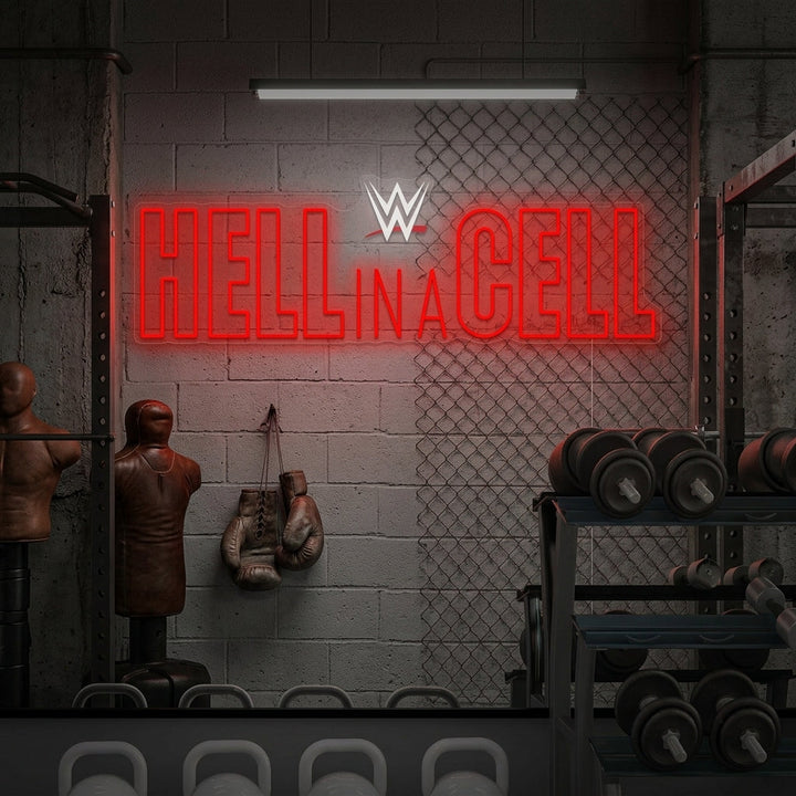 "Hell In A Cell" Neonskylt