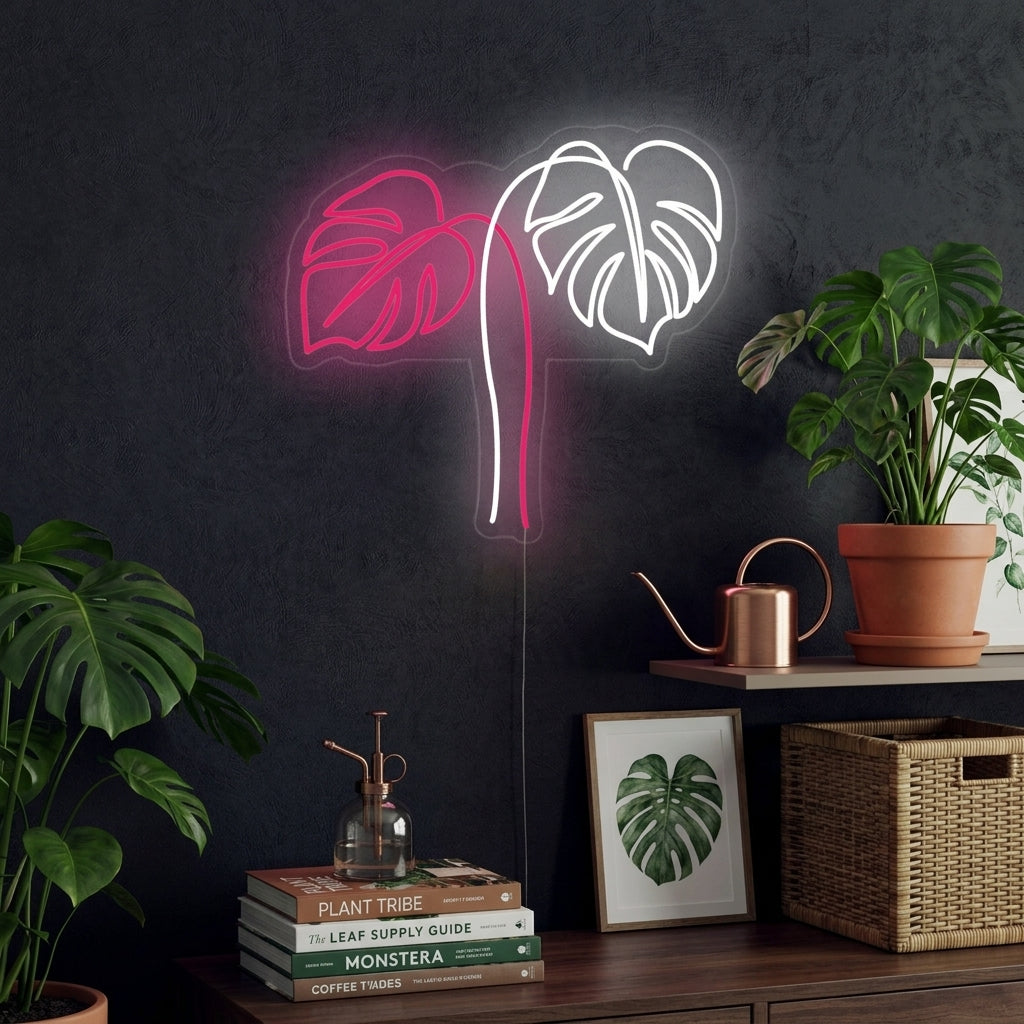 "Monstera Blad" Neonskylt