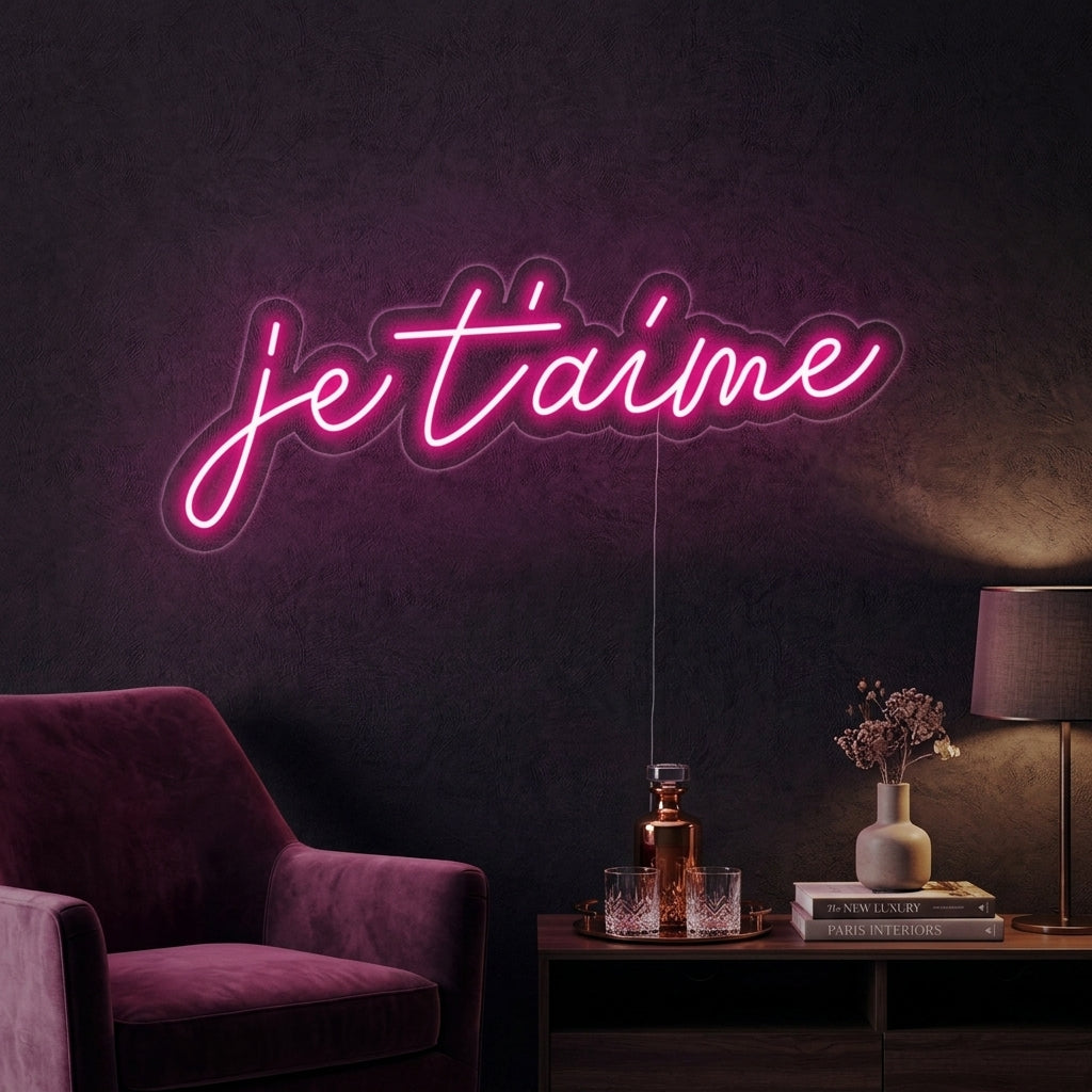 "Je Taime" Neonskylt