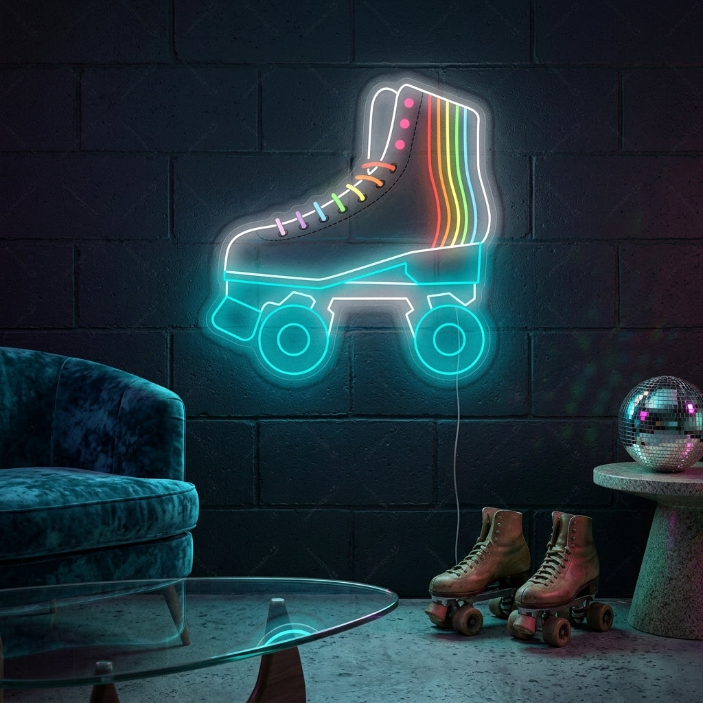 "Rullskridsko" Neonskylt