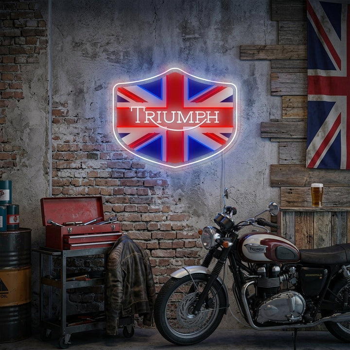 "Triumph Union Jack-emblem" Neonskylt