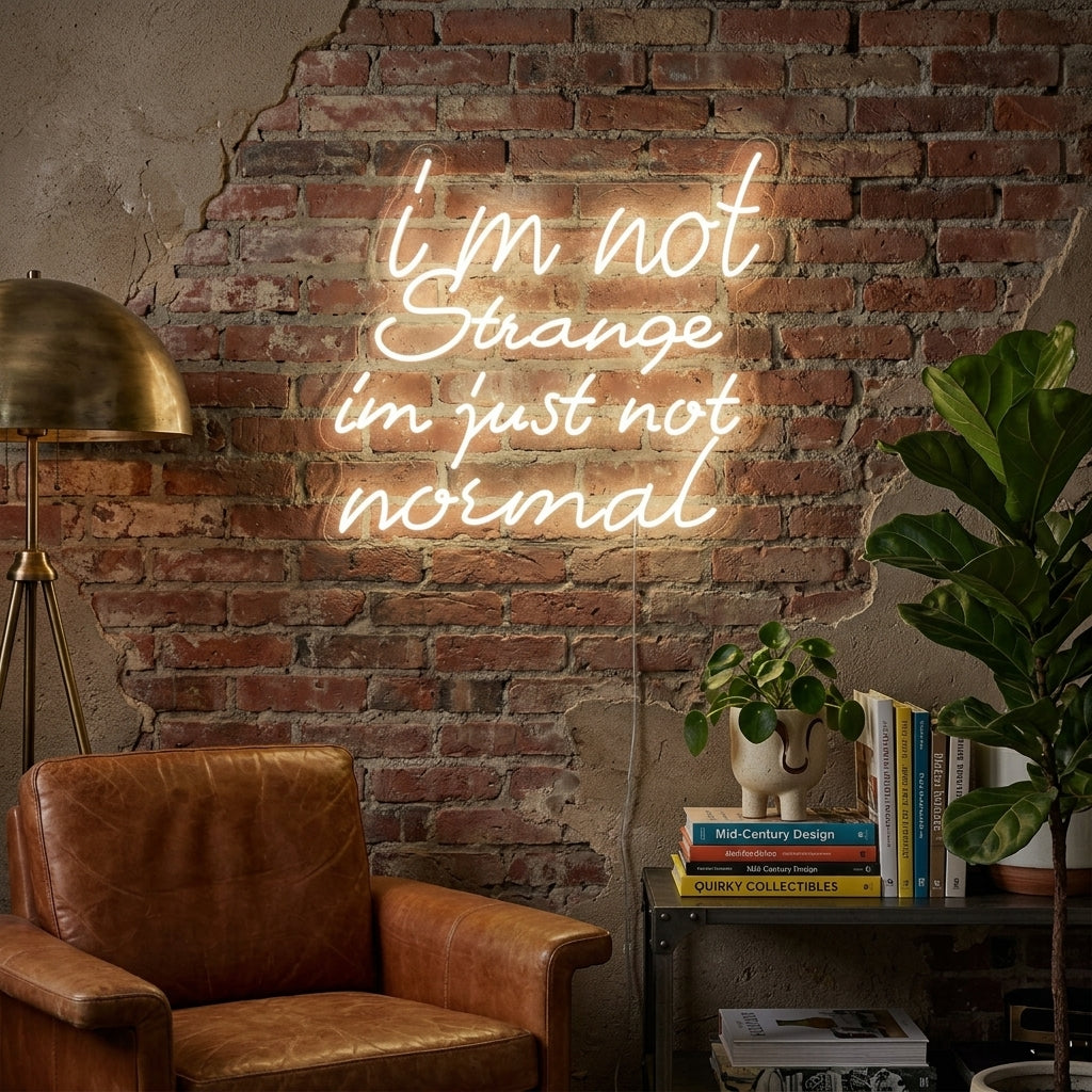"I Am Not Strange I Am Just Not Normal" Neonskylt