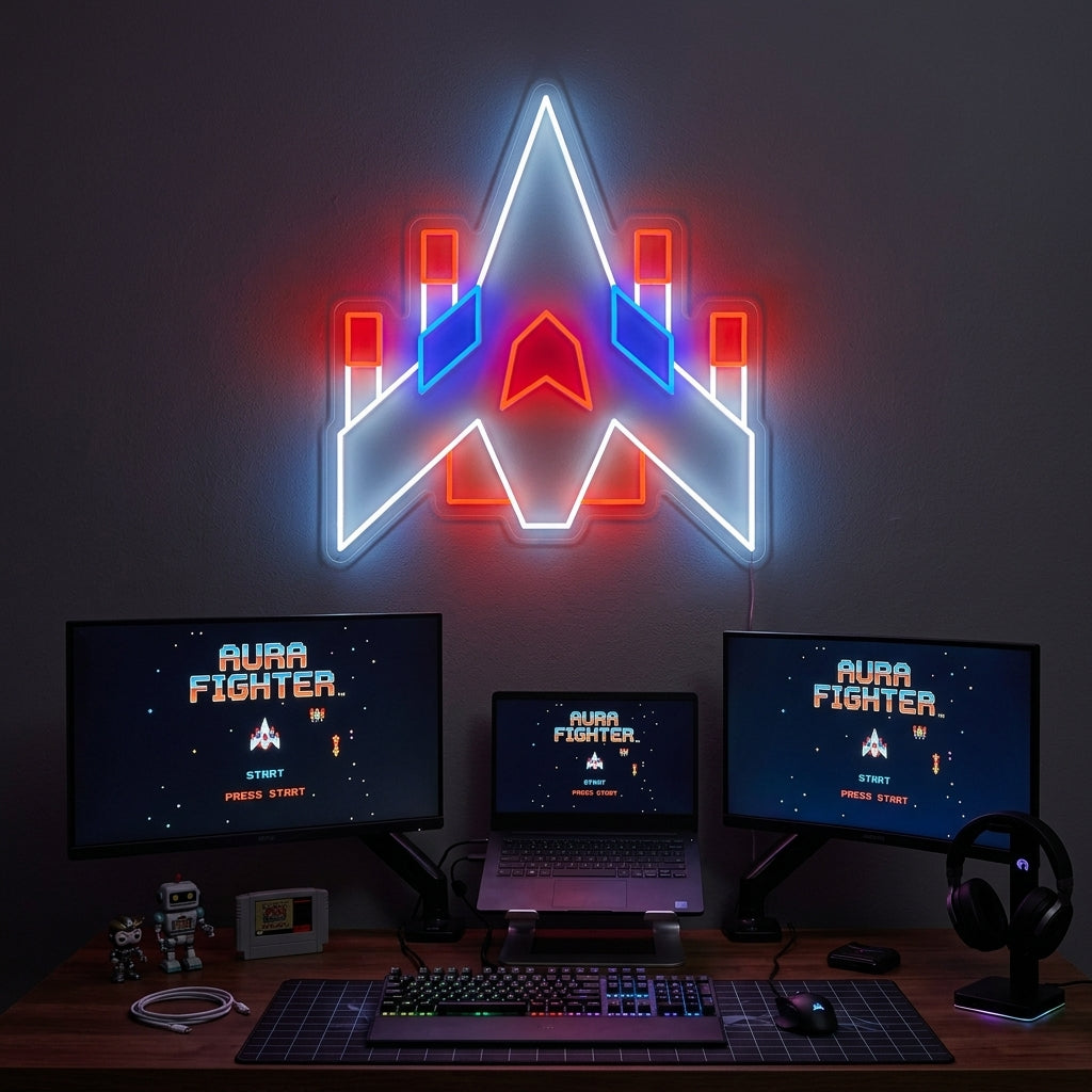 "Arkad rymdskepp" Neonskylt