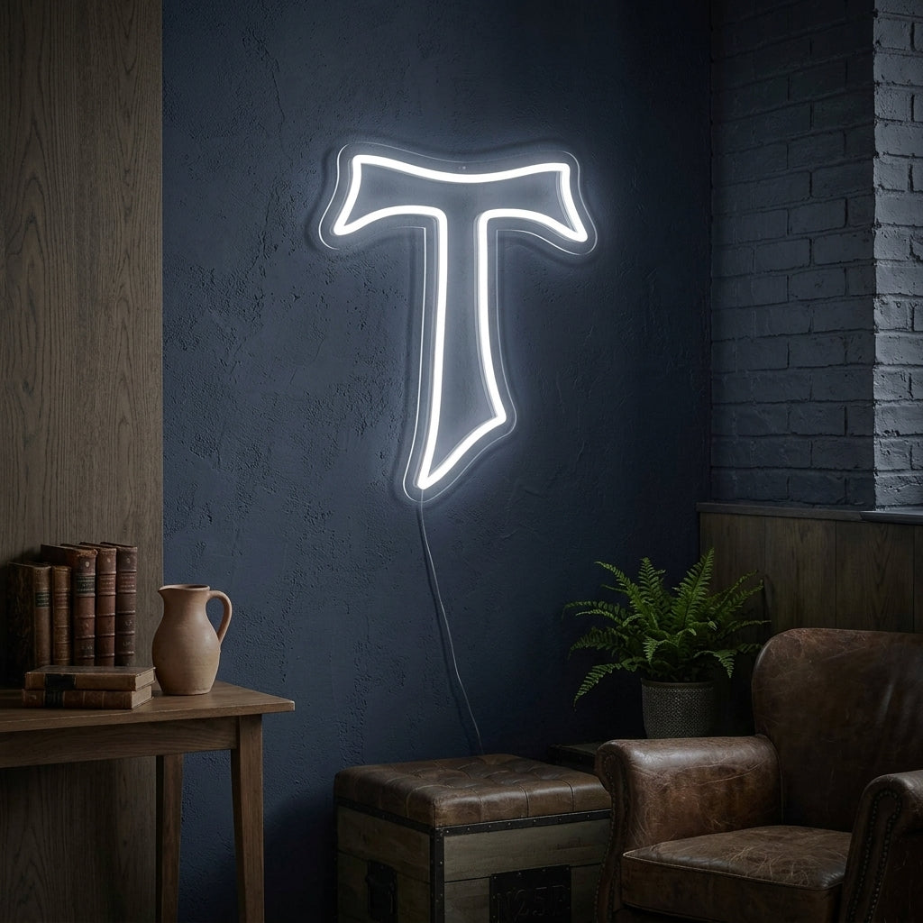 "Tau-Kors" Neonskylt
