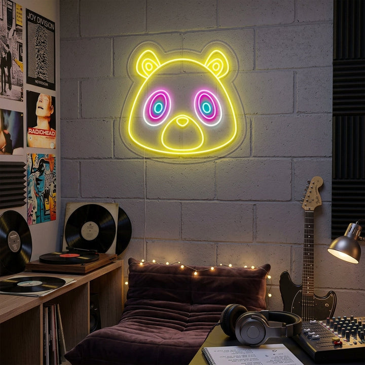 "Graduation Bear" Neonskylt
