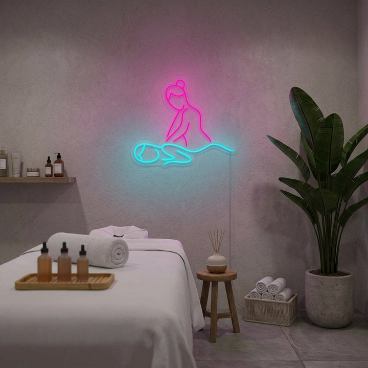 "Thaimassage Hudvård" Neonskylt
