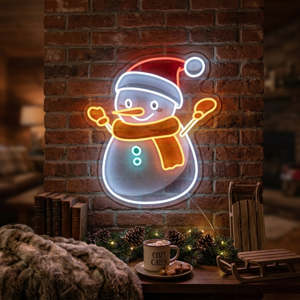 "Snögubbe" Neonskylt