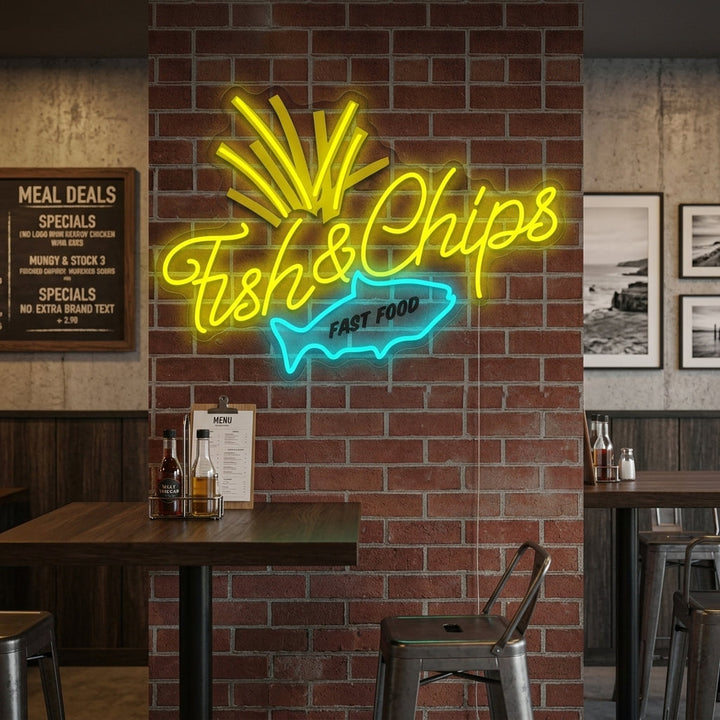 "Fish & Chips" Neonskylt
