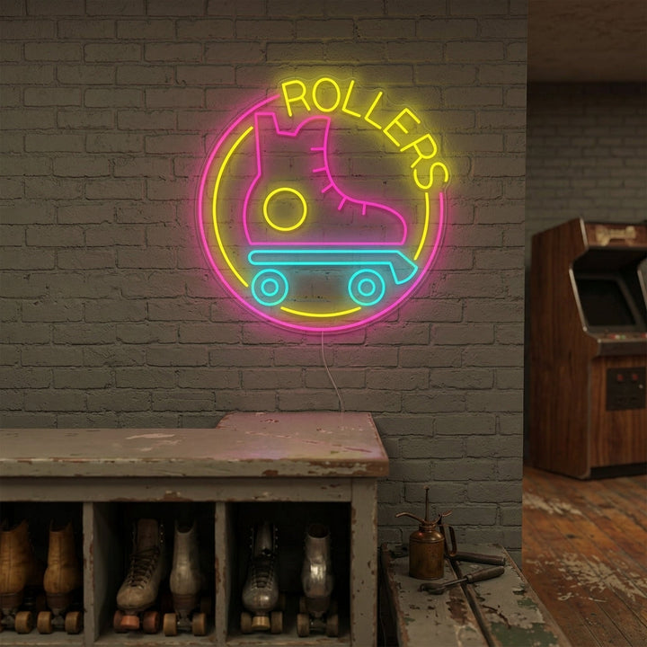 "Rullskridskor" Neonskylt
