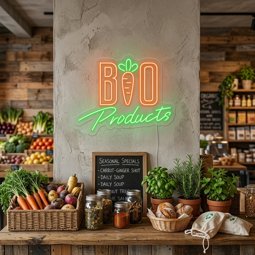 "Bio Products" Neonskylt