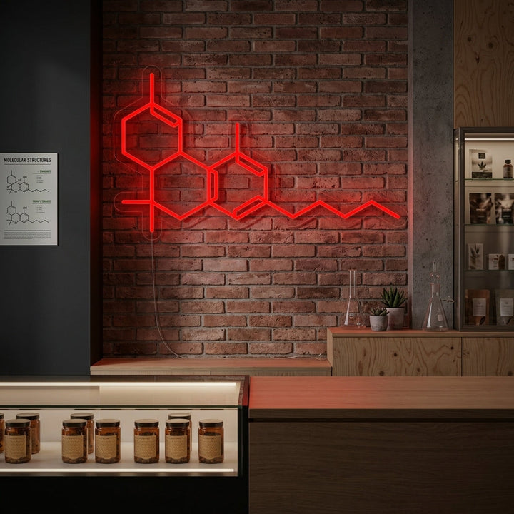 "Cannabis Thc-Molekyl" Neonskylt
