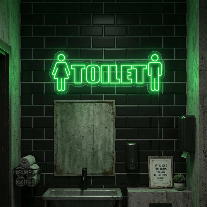 "Toilet, Man, kvinna" Neonskylt