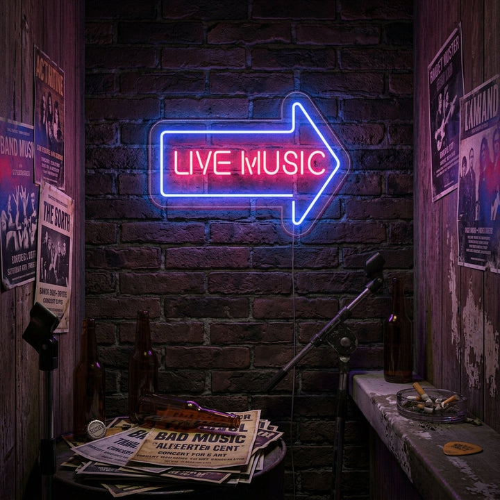 "Live Music" Neonskylt