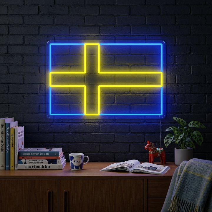 "Sveriges Flagga" Neonskylt