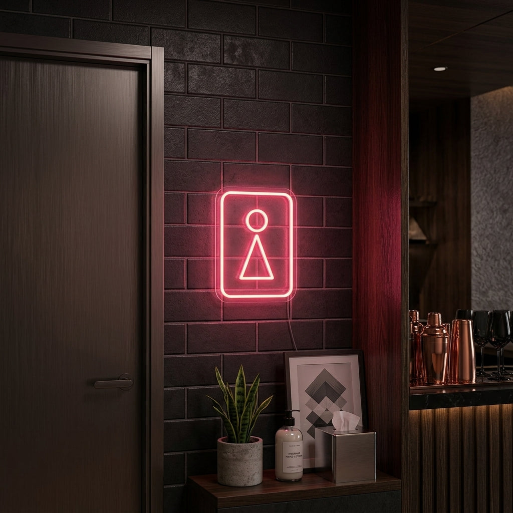 "Toalett WC Kvinna Symbol" Neonskylt